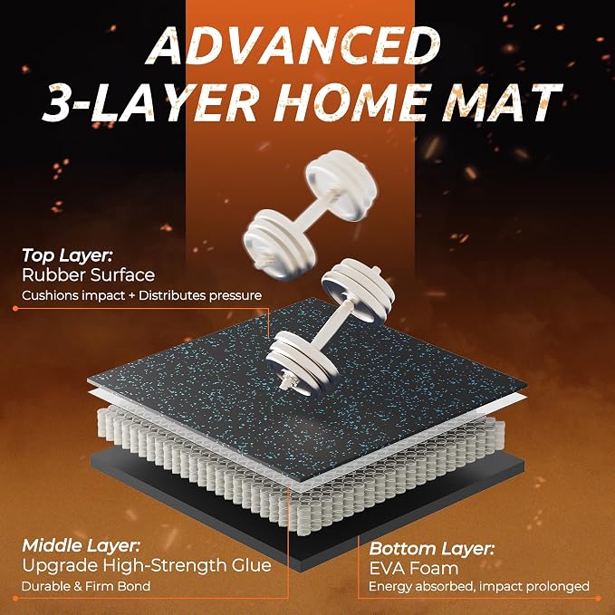 PRAISUN 0.6" Thicker Gym Mat, 24 Tiles 96 Sq Ft Workout Mats, Interlocking Foam - Image 6
