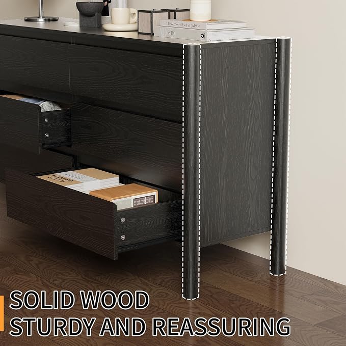 Dresser for Bedroom with 9 Drawers, Wooden TV Stand, Closet Clothes Organizer - Image 4
