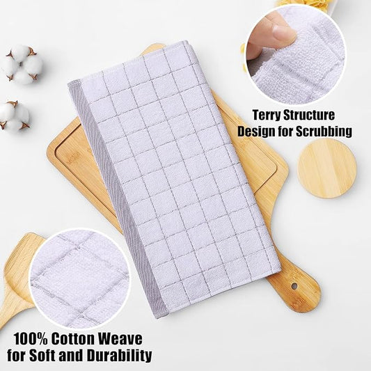 Homaxy 100% Cotton Terry Kitchen Dish Cloths, Ultra Soft and Absorbent Dish - Image 2