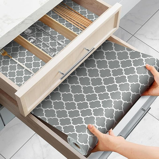 Drawer and Shelf Liner for Kitchen Cabinets Non-Adhesive, Non-Slip Cabinet by GOPAS