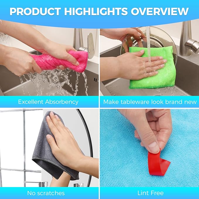 15pcs Microfiber Cleaning Cloth Lint Free, Streak Free, Non-Abrasive, Reusable - Image 4