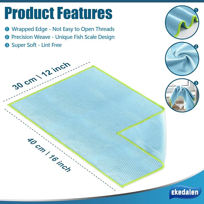 Microfiber Cleaning Cloth Lint Free Glass Cleaner Window Polishing Streak Free - Image 5