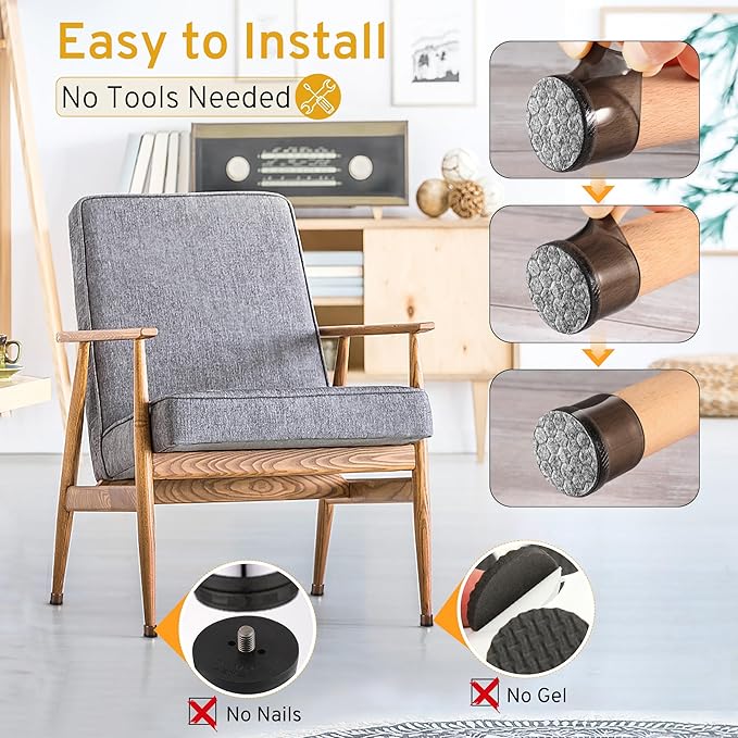 24PCS Round Chair Leg Floor Protectors, Furniture Sliders, Chair Leg Protectors - Image 5