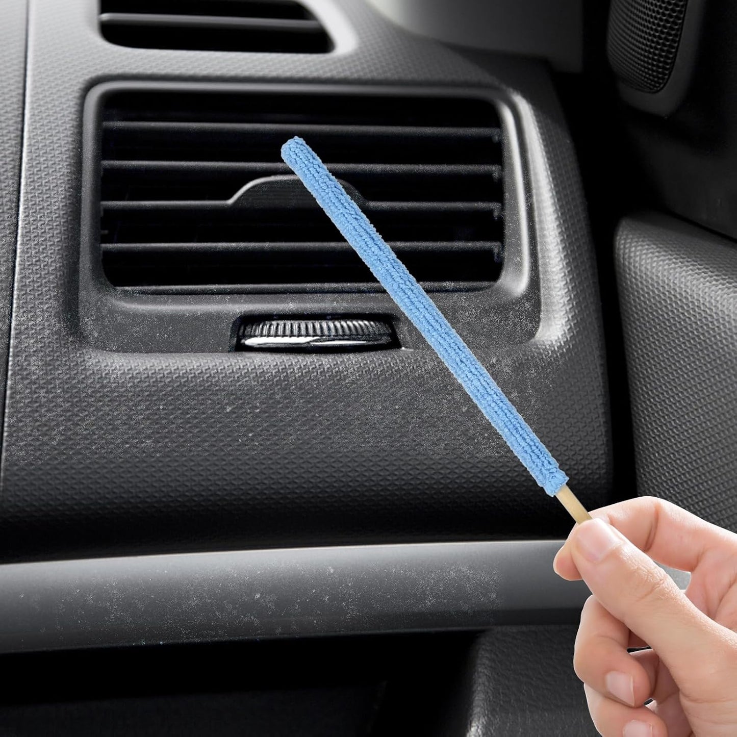 12 Pcs Microfiber Detail Duster Sticks, Mini Cleaning Tool for Crevices, Car Vents, Fan Blades, Window Blinds, and Small Spaces (Blue & Pink)