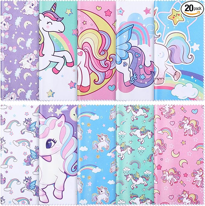 Sinmoe 20 Pcs Microfiber Cleaning Cloth Cute Unicorn Design Microfiber Soft by Sinmoe