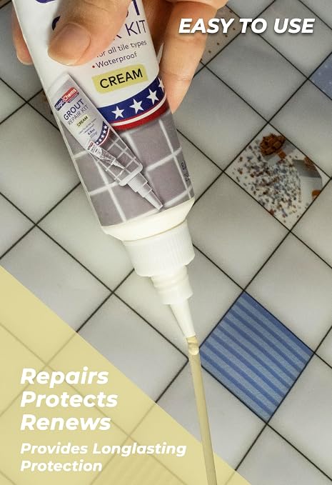 Tile Grout Repair, Cream 8.8 oz/250gr. Fast Drying Grout Repair Kit, Grout - Image 3