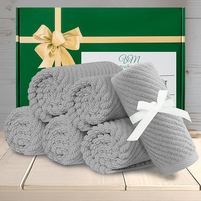 VOOVA & MOVAS Grey Washcloths 6PC - Image 5