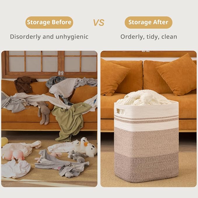 OIAHOMY Rectangle Laundry Basket, Large Laundry Hamper - Image 5