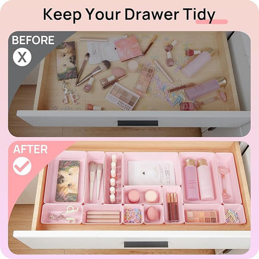 Vtopmart 25 PCS Plastic Drawer Organizers Set, 4-Size Versatile Bathroom and - Image 2