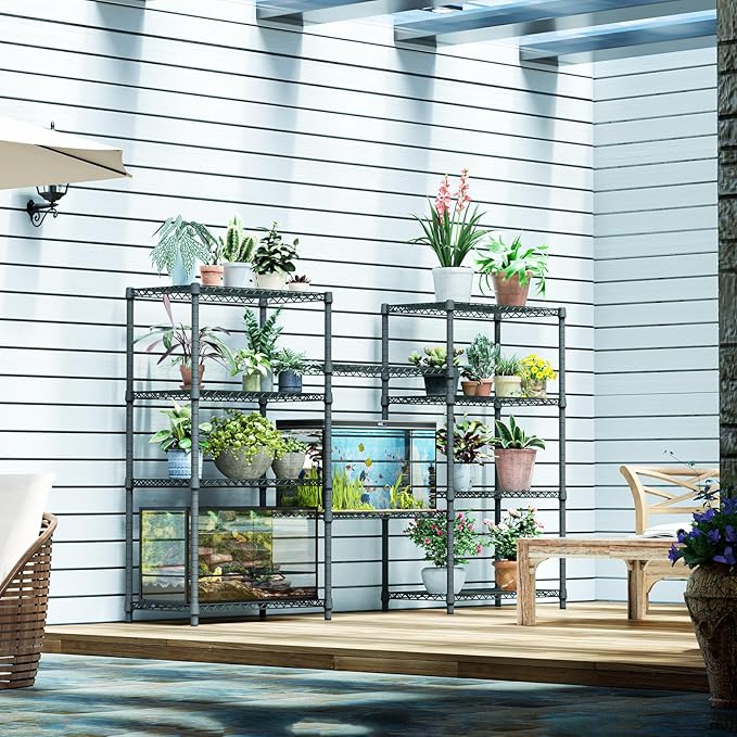 IZEUK 4-Tier Outdoor Metal Storage Shelving Unit, Heavy Duty Wire Rack Organizer - Image 6