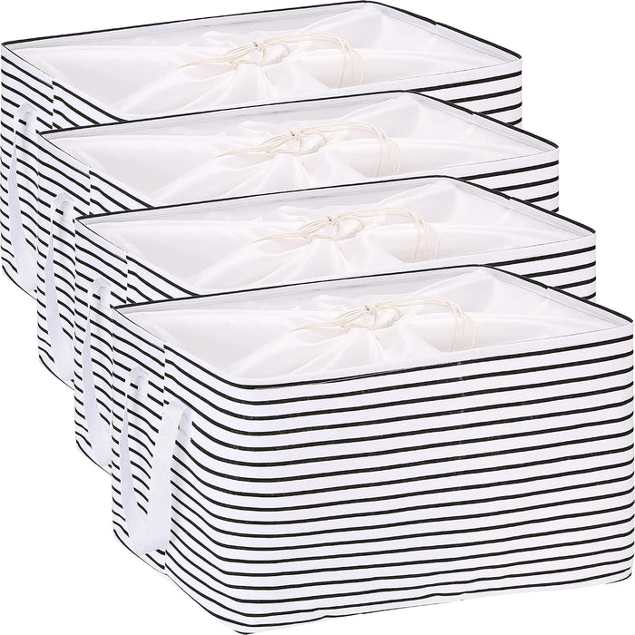 Hinwo 102L XXL Canvas Storage Bin with Lid and Handles, 4-Pack