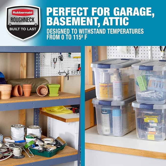 Rubbermaid Roughneck Clear 19Qt/ 4.75 Gal Storage Containers, - Image 5