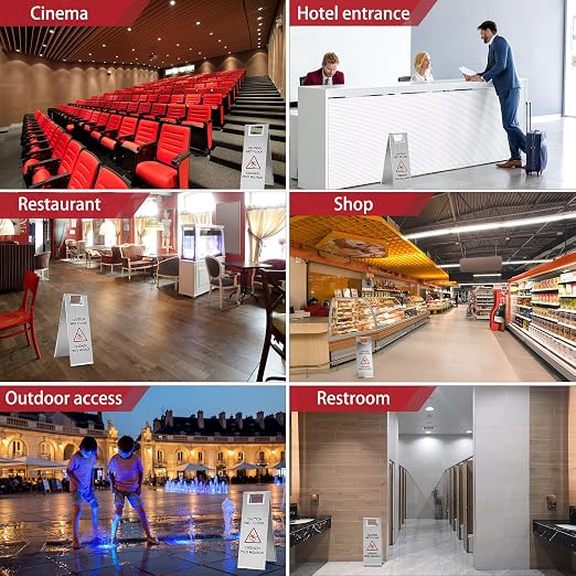 Kigley 2 Pcs Wet Floor Sign, 24 Inch Stainless Steel Caution Wet Floor Sign - Image 5