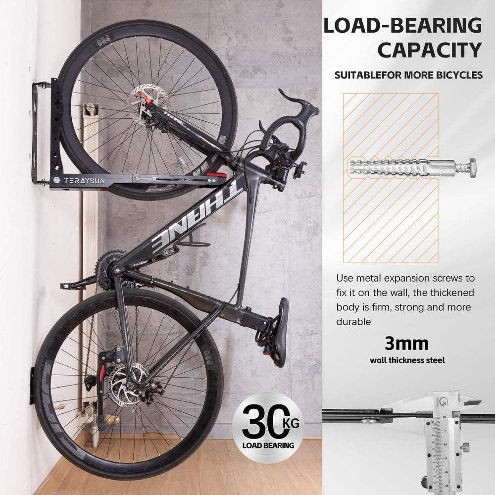 Swivel Bike Wall Mount Rack, Adjustable Vertical Bicycle Hanger for Garage St...