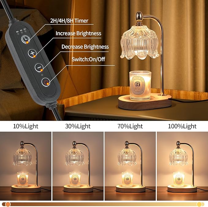 Candle Warmer Lamp with Timer and Dimmer, Electric Gold Light Gifts - Image 4