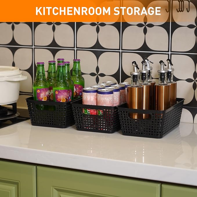 Plastic Storage Baskets With Lid, Storage Bins - Image 2
