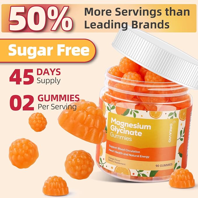 90 Count Magnesium Glycinate Gummies 400mg w/Ashwagandha Supplement - Image 5