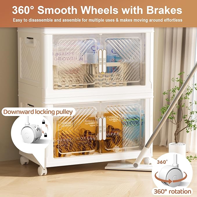 Storage Bins with Lid 120QT, Stackable Storage Containers with Wheels and - Image 4
