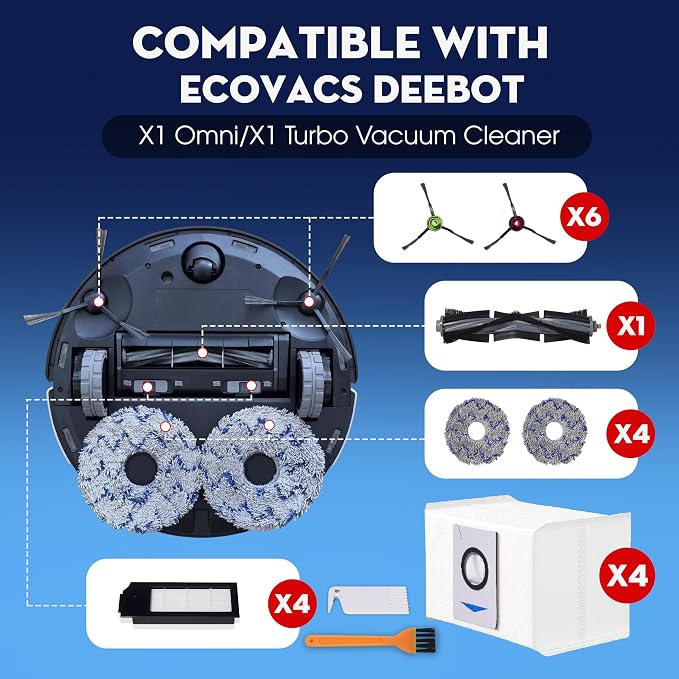 Upgrade Parts & Accessories for Ecovacs Deebot X1 Omni Robot Vacuum and Mop - Image 2