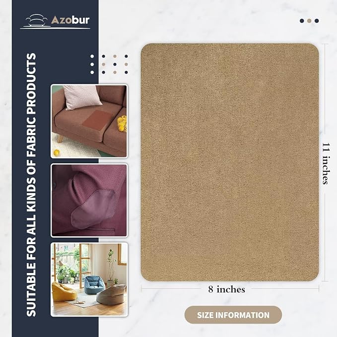 Azobur Velvet Patch, Self-Adhesive Rectangular Flannel Fabric Patch, Automotive - Image 2