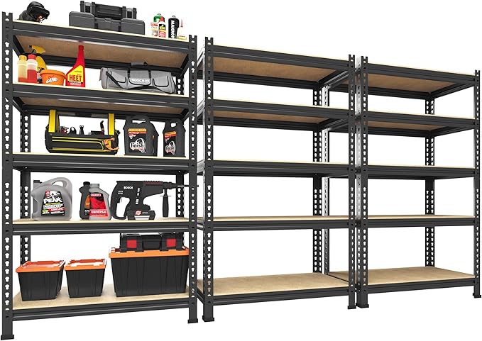 PrimeZone Storage Shelves 3 Pack 5 Tier Adjustable Garage Storage Shelving by PrimeZone
