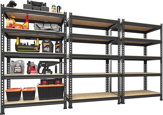 PrimeZone Storage Shelves 3 Pack 5 Tier Adjustable Garage Storage Shelving by PrimeZone