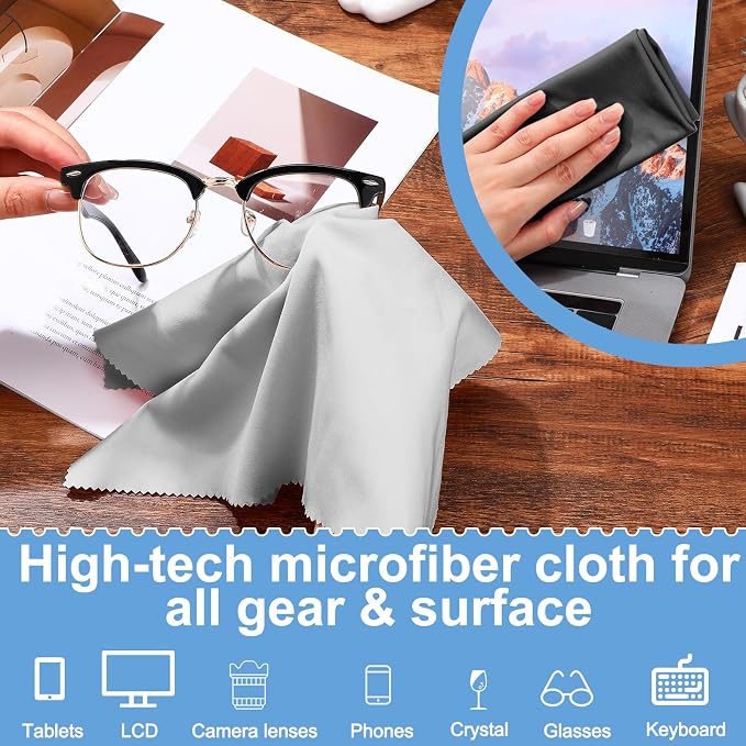 Frienda 12 Pack Large Microfiber Glass Cleaning Cloths 12 x 12 Inch Oversized - Image 4