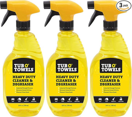 Tub O' Towels Heavy Duty Cleaner and Degreaser Spray Helps in Removing Oil Tar by TubOTowels