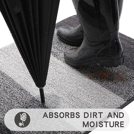 Kitinjoy Indoor Outdoor Door Mat, 30x17 Non-Slip Absorbent Dirt Trapper - Image 2