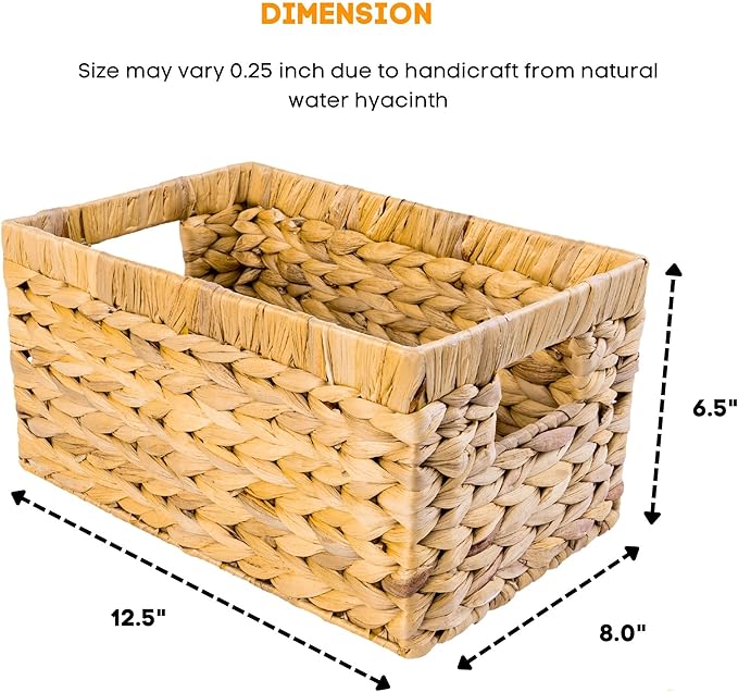 Set of 3 Water Hyacinth Storage Baskets – Wicker Baskets - Image 2