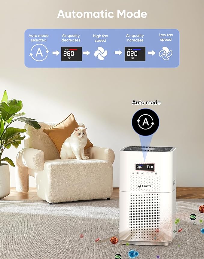 Dayette Air Purifiers for Home Large Room up to 3000 Sq Ft, CARD Upgrade to 500 - Image 5