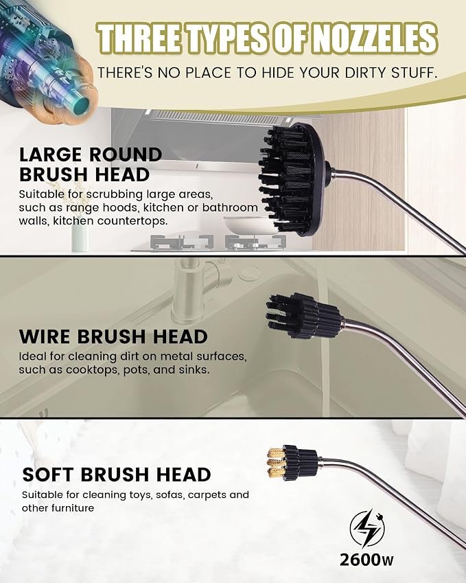FoundGo 1700W Tankless Handheld Steam Cleaner - Image 2