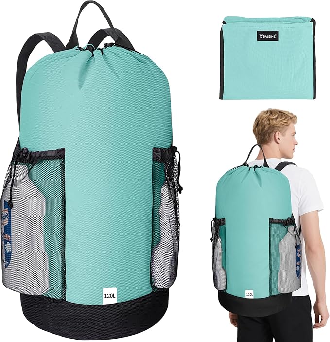 BALEINE 120L Laundry Bag Backpack, 900D Oxford Fabric Large Travel Laundry Bags by BALEINE