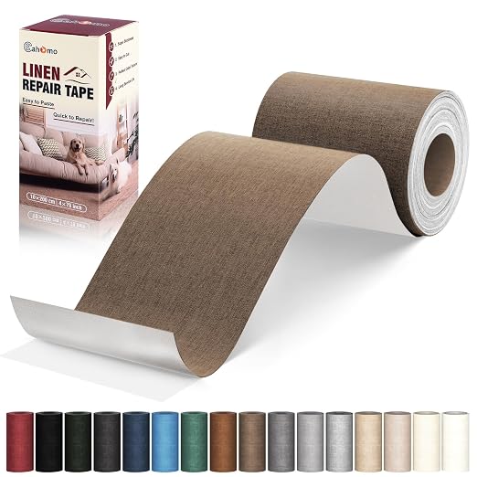 Linen Repair Tape 4x79 inch, Self Adhesive Fabric Patches, Linen Patch Tape Kit by Cahomo