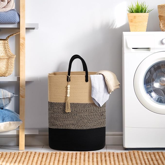 Woven Laundry Basket for Clothes, 100 L Large Rectangle Laundry Hampers - Image 2