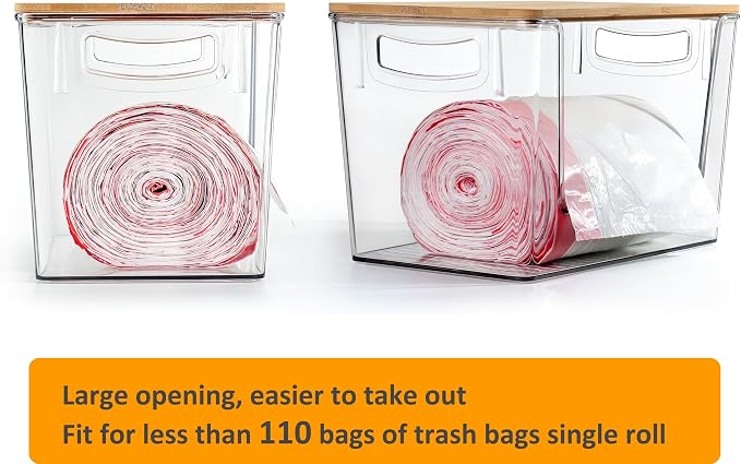 Hudgan Extra Large Trash Bag Holder Acrylic Trash Bag Dispenser Storage - Image 4
