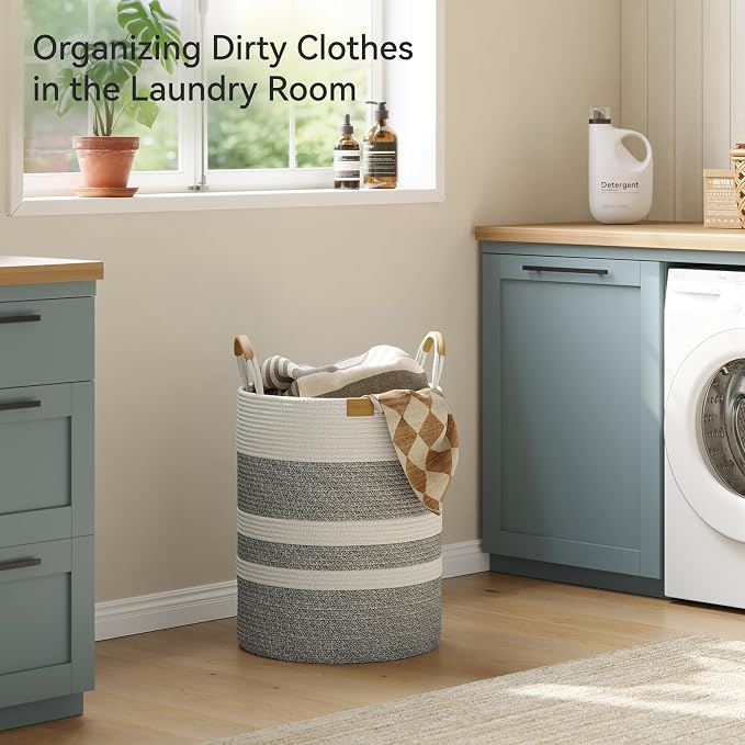 62L Striped Laundry Hamper - Image 2