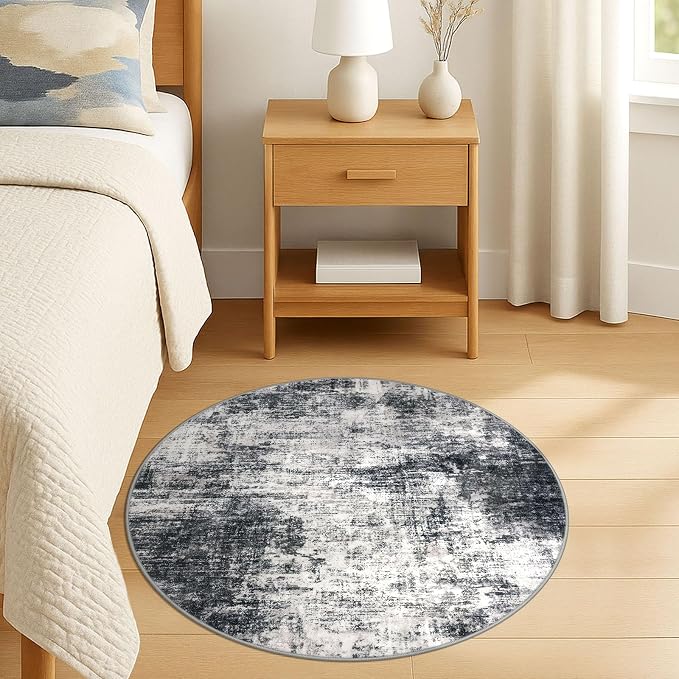IOHOUZE Round Area Rug 3 Ft Circle Entryway Rugs Round Washable Door Mat Indoor - Image 8