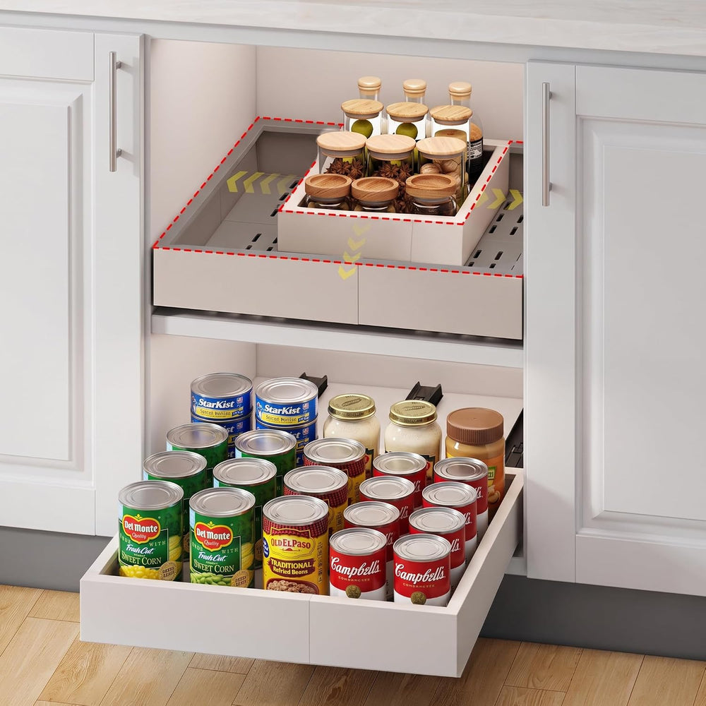 Fokyfok Pull out Cabinet Organizer,Expandable,No Drill,Heavy Duty,Kitchen