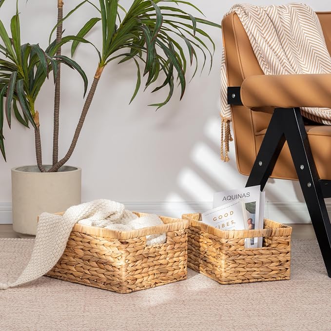 StorageWorks Wicker Storage Baskets, Large and Small Baskets, Handwoven Water - Image 7