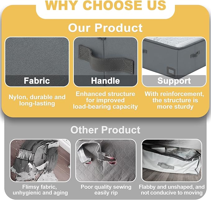 10-Inch Under Bed Storage Containers | Sturdy Sidewalls | Clear Cover & Label - Image 4