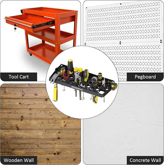 UNITEDPOWER Wall Mount Tool Storage Rack, Screwdriver Holder, Pliers Organizer - Image 7