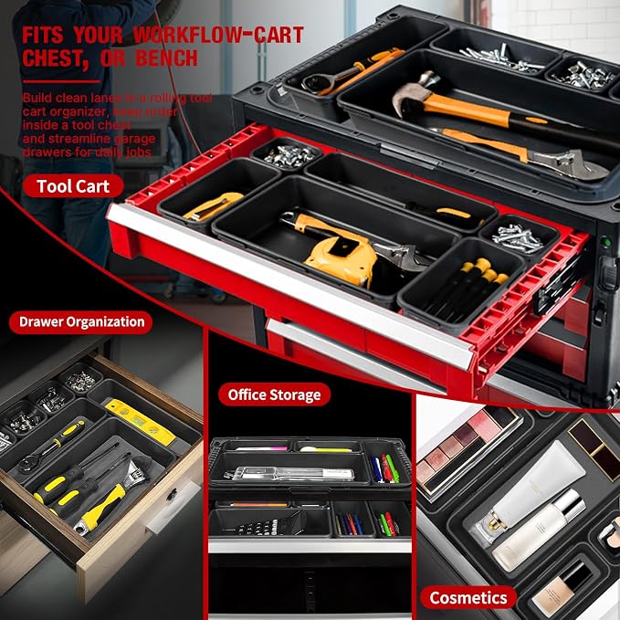 【48PCS & 5 Sizes】Tool Box Organizer Tray, Toolbox Drawer Organizer - Image 7
