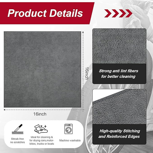 16 Pcs Microfiber Cleaning Cloth 16x16 Inch Microfiber Towels - Image 2