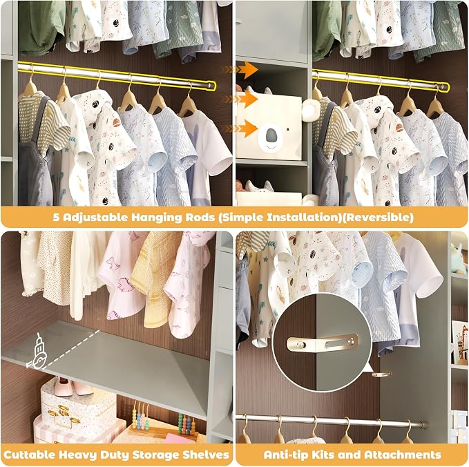 Closet System - 4.75-8FT Closet Organizer System - Image 6