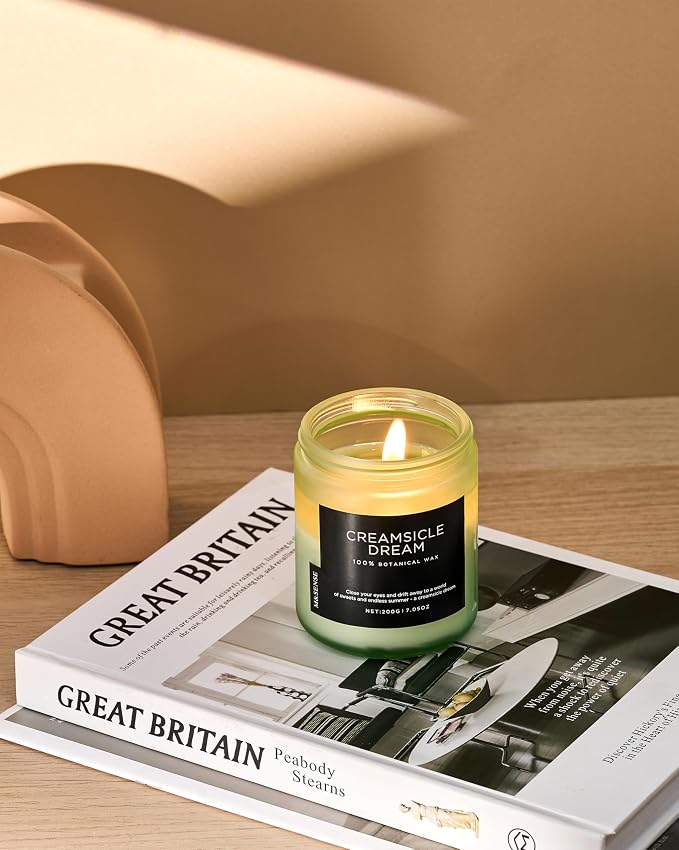 M&SENSE Orange Creamsicle Scented Candle, 7.05oz 50 Hours Slow Burning Non - Image 7