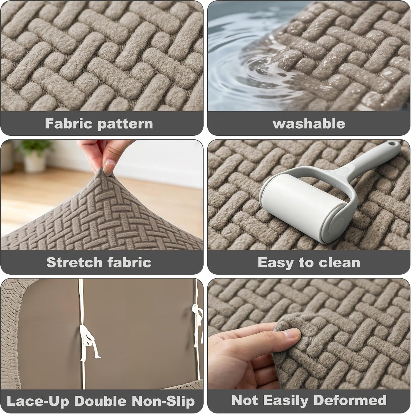 2 Piece RV Couch Covers for Sofa Bed，RV Jackknife Sofa Cover for Stretchable Backrest & Seat Covers, Non Slip Washable Furniture Slipcover for Pet Friendly