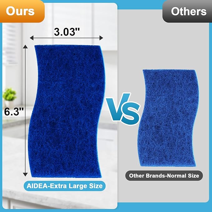 AIDEA XL Scrub Sponges Non-Scratch 12Count, Extra Large Sponges Kitchen - Image 2