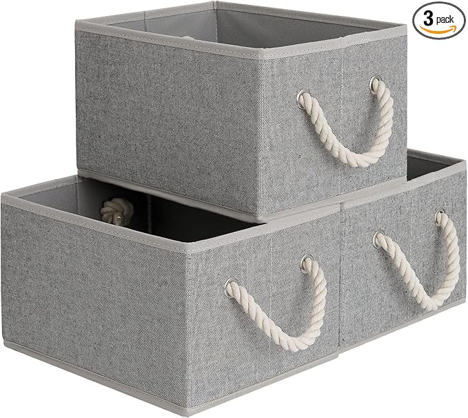StorageWorks Storage Baskets for Shelves, Foldable Fabric Closet Storage Bins by StorageWorks