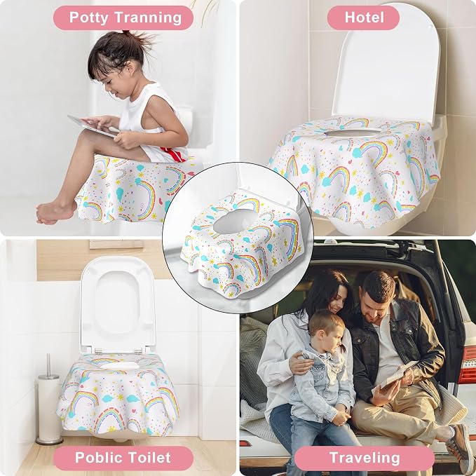 50 PCS Disposable Toilet Seat Covers, Extra Large Portable Potty Seat Covers - Image 6